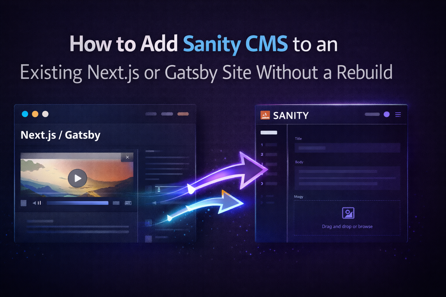 Sanity CMS added to existing Next.js or Gatsby website