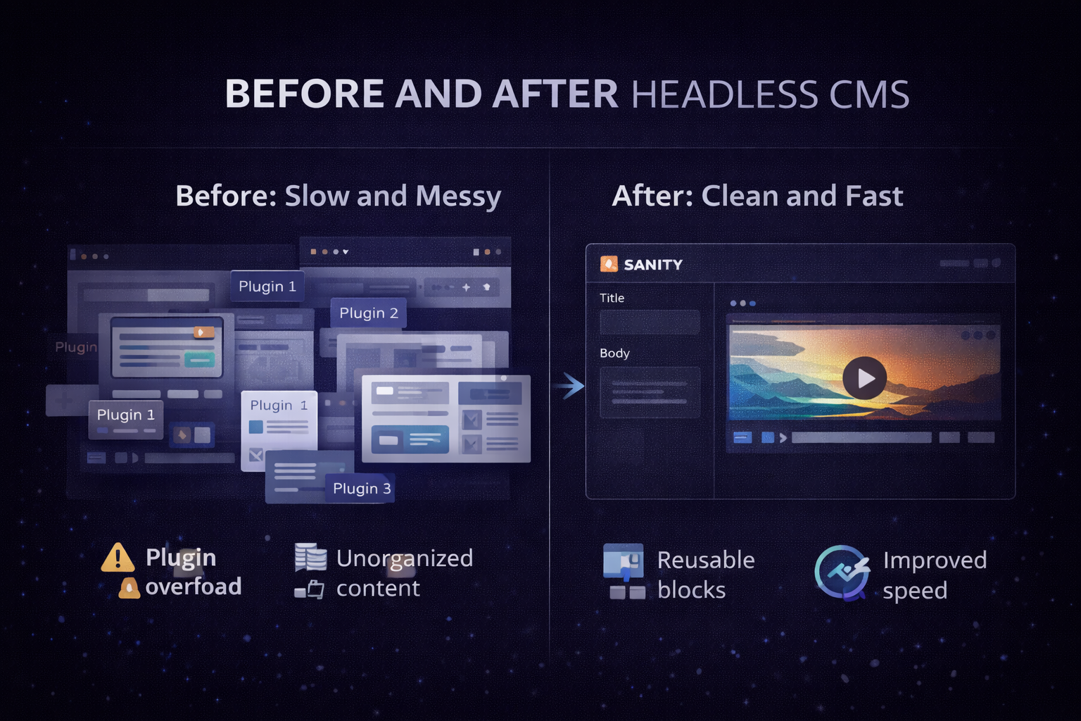 Before and after headless CMS