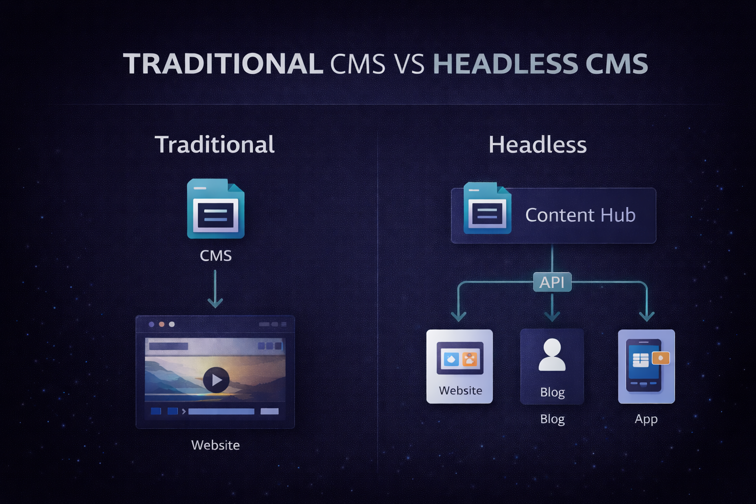 Traditional CMS vs headless CMS